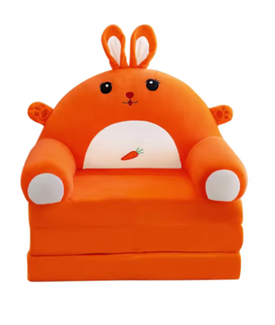 Pluche Opvouwbare Kinderbank 2-in-1 – Kinderfauteuil en Slaapbank