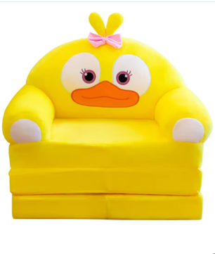 Pluche Opvouwbare Kinderbank 2-in-1 – Kinderfauteuil en Slaapbank