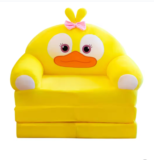 Pluche Opvouwbare Kinderbank 2-in-1 – Kinderfauteuil en Slaapbank