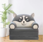 Pluche Opvouwbare Kinderbank 2-in-1 – Kinderfauteuil en Slaapbank