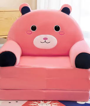 Pluche Opvouwbare Kinderbank 2-in-1 – Kinderfauteuil en Slaapbank