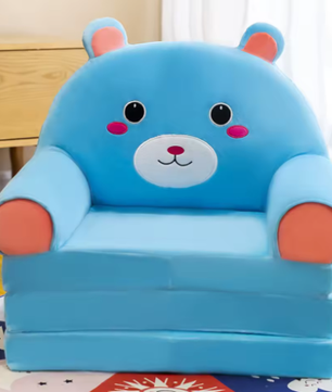 Pluche Opvouwbare Kinderbank 2-in-1 – Kinderfauteuil en Slaapbank