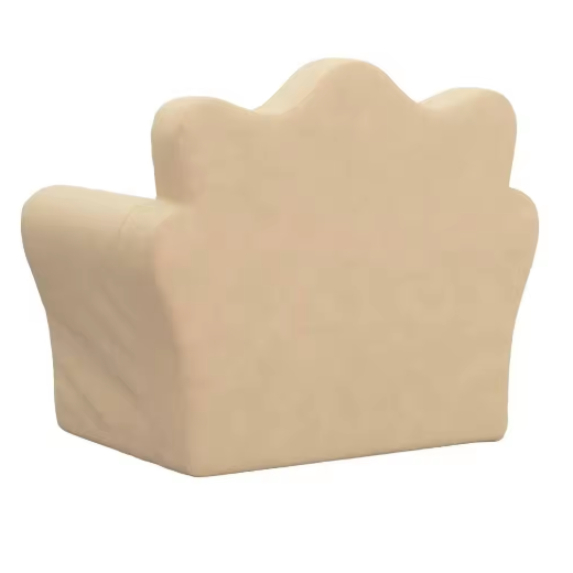 Gezellige Crèmekleurige Kinderslaapbank – Zachte Pluche 2-in-1 Fauteuil