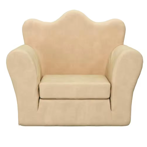 Gezellige Crèmekleurige Kinderslaapbank – Zachte Pluche 2-in-1 Fauteuil