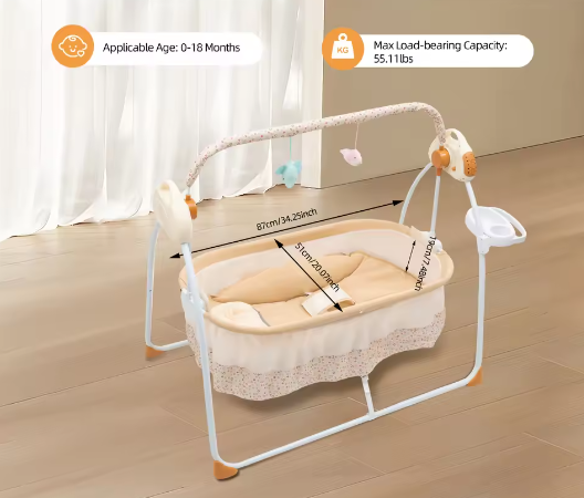 Elektrische Babywieg met Automatische Schommel en Afstandsbediening – Opvouwbaar