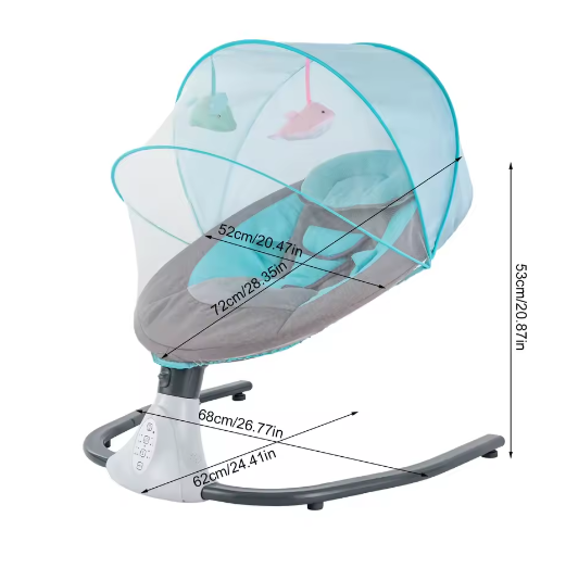 lektrische Babyschommelstoel met Muziek, Bluetooth en Afstandsbediening – Comfortabel Babybedje 1–12 Maanden