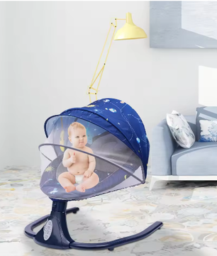 Elektrische Babyschommel met Afstandsbediening, Muziek en 4 Schommelsnelheden