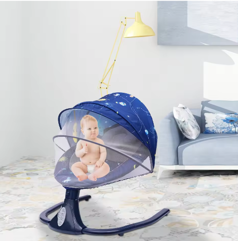 Elektrische Babyschommel met Afstandsbediening, Muziek en 4 Schommelsnelheden