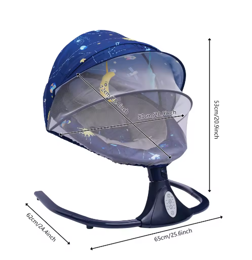 Elektrische Babyschommel met Afstandsbediening, Muziek en 4 Schommelsnelheden