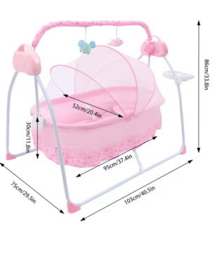 Automatische Elektrische Babywieg 0–18 Maanden – Opvouwbaar met Muziek en Afstandsbediening