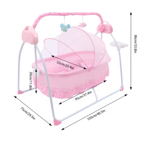 Automatische Elektrische Babywieg 0–18 Maanden – Opvouwbaar met Muziek en Afstandsbediening