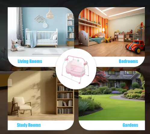 Elektrische Babywieg met Afstandsbediening, Opvouwbaar en Bluetooth Muziek