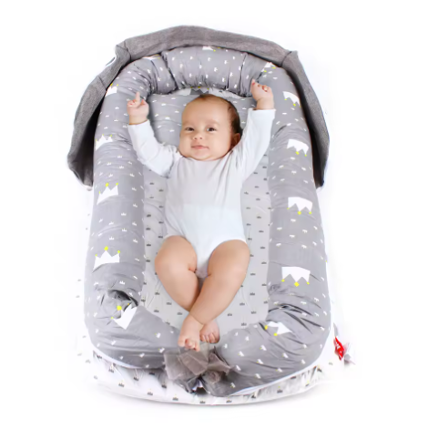 Draagbaar Baby Slaapbedje met Afneembaar Matras en Opvouwbaar Ontwerp