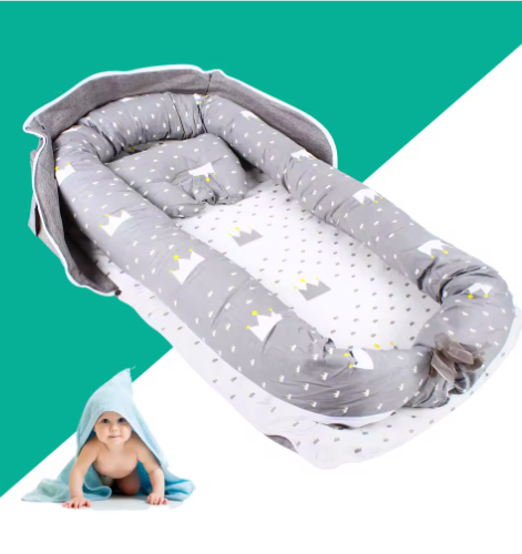 Draagbaar Baby Slaapbedje met Afneembaar Matras en Opvouwbaar Ontwerp