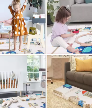 Opvouwbare Babykruipmat 180 × 160 cm – XPE Schuim, Dubbelzijdig en Antislip