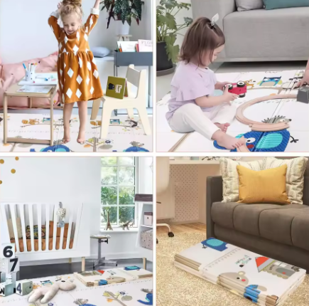 Opvouwbare Babykruipmat 180 × 160 cm – XPE Schuim, Dubbelzijdig en Antislip