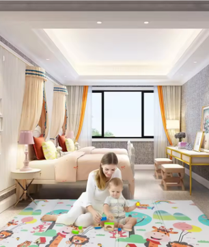 Opvouwbare Babykruipmat 180 × 160 cm – XPE Schuim, Dubbelzijdig en Antislip