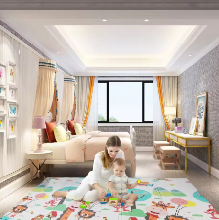 Opvouwbare Babykruipmat 180 × 160 cm – XPE Schuim, Dubbelzijdig en Antislip