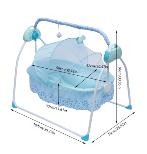 Elektrische Babywieg Auto-Swing met Muziek, Bluetooth en Net