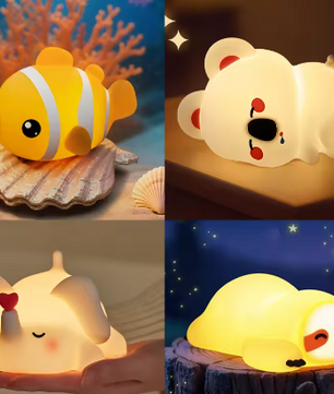 Schattig Dieren LED-Nachtlampje van Siliconen voor Kinderkamer