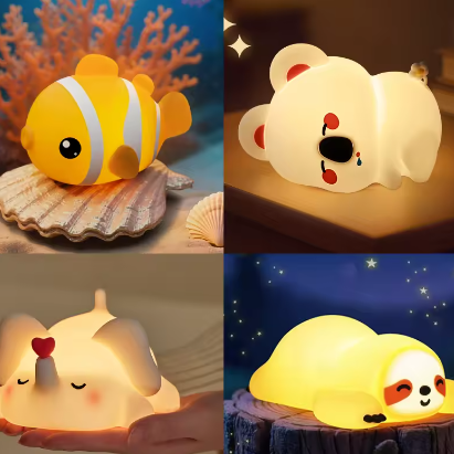 Schattig Dieren LED-Nachtlampje van Siliconen voor Kinderkamer