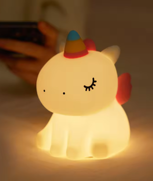 Schattig Eenhoorn Siliconen LED-Nachtlampje – USB Oplaadbaar en Touch Bediening