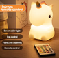 Schattig Eenhoorn Siliconen LED-Nachtlampje – USB Oplaadbaar en Touch Bediening