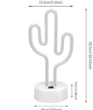 Cactus Neon LED Tafellamp – USB en Batterij, Decoratieve Neonlamp voor Woonkamer, Slaapkamer en Feest