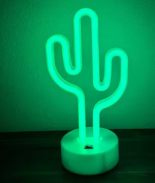 Cactus Neon LED Tafellamp – USB en Batterij, Decoratieve Neonlamp voor Woonkamer, Slaapkamer en Feest