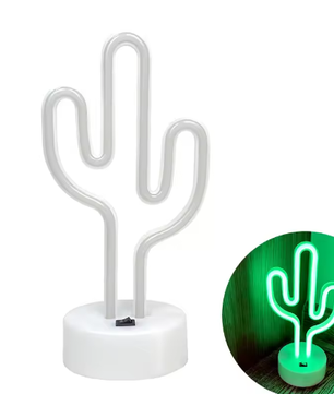 Cactus Neon LED Tafellamp – USB en Batterij, Decoratieve Neonlamp voor Woonkamer, Slaapkamer en Feest