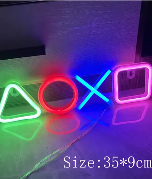 Neon LED Game Icon Wandlamp – USB Aangesloten Gaming Verlichting voor Kamer, Bar en Club