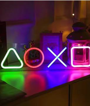 Neon LED Game Icon Wandlamp – USB Aangesloten Gaming Verlichting voor Kamer, Bar en Club