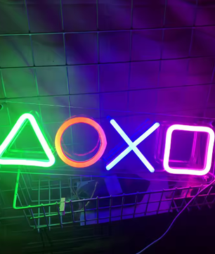 Neon LED Game Icon Wandlamp – USB Aangesloten Gaming Verlichting voor Kamer, Bar en Club
