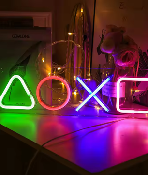 Neon LED Game Icon Wandlamp – USB Aangesloten Gaming Verlichting voor Kamer, Bar en Club