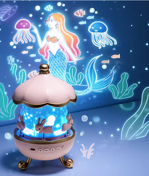 Sterprojector voor Kinderen met 12 Films – Oplaadbare Nachtlamp met Bluetooth Luidspreker en 360° Projectie