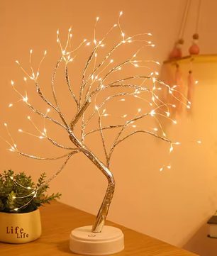 LED Nachtlamp Mini Kerstboom – Koperdraad Fairy Light Decoratie voor Kinderkamer en Slaapkamer