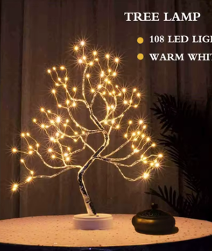 LED Nachtlamp Mini Kerstboom – Koperdraad Fairy Light Decoratie voor Kinderkamer en Slaapkamer