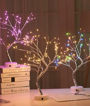 LED Nachtlamp Mini Kerstboom – Koperdraad Fairy Light Decoratie voor Kinderkamer en Slaapkamer