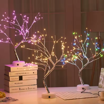 LED Nachtlamp Mini Kerstboom – Koperdraad Fairy Light Decoratie voor Kinderkamer en Slaapkamer