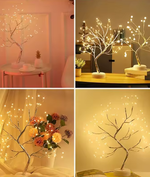 LED Nachtlamp Mini Kerstboom – Koperdraad Fairy Light Decoratie voor Kinderkamer en Slaapkamer