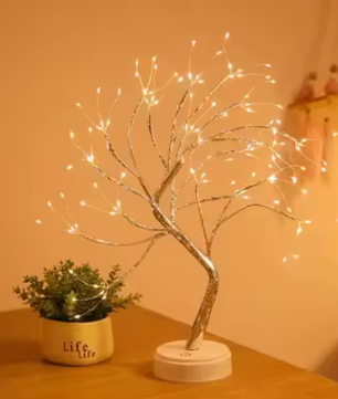 LED Nachtlamp Mini Kerstboom – Koperdraad Fairy Light Decoratie voor Kinderkamer en Slaapkamer