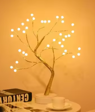 LED Nachtlamp Mini Kerstboom – Koperdraad Fairy Light Decoratie voor Kinderkamer en Slaapkamer