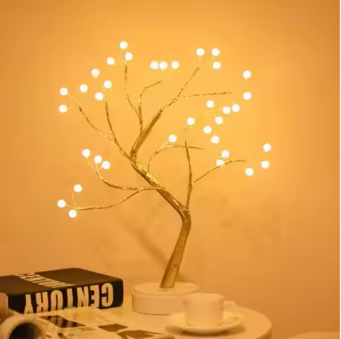LED Nachtlamp Mini Kerstboom – Koperdraad Fairy Light Decoratie voor Kinderkamer en Slaapkamer