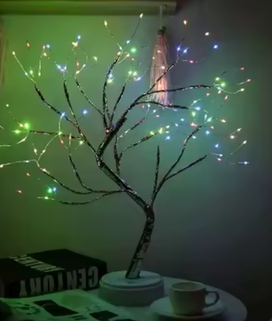 LED Nachtlamp Mini Kerstboom – Koperdraad Fairy Light Decoratie voor Kinderkamer en Slaapkamer