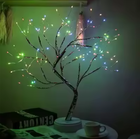 LED Nachtlamp Mini Kerstboom – Koperdraad Fairy Light Decoratie voor Kinderkamer en Slaapkamer