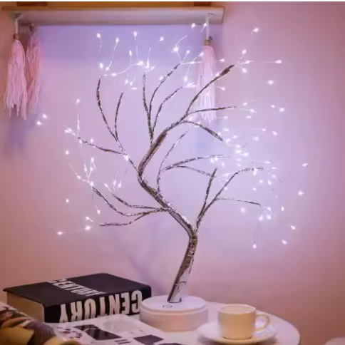 LED Nachtlamp Mini Kerstboom – Koperdraad Fairy Light Decoratie voor Kinderkamer en Slaapkamer