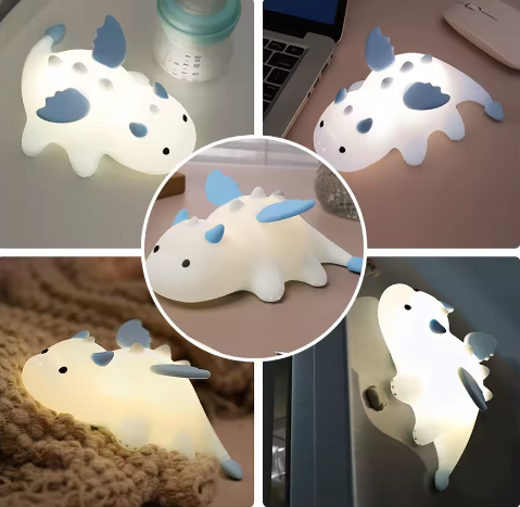 Schattig Baby Draak Nachtlampje – Siliconen Nachtlicht met Kleurverandering en 3-Niveau Dimming voor Kinderkamer