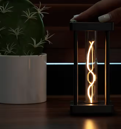 Vierkante Quantum Nachtlamp met Aanraakschakelaar – LED Tafellamp met Dimbare Modi en Type-C Opladen