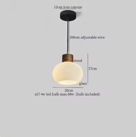 Franse Vintage Houten Hanglamp – Nordic Design met E27 LED voor Woon- en Eetkamer