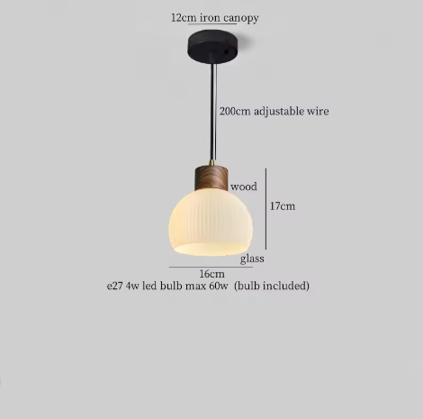 Franse Vintage Houten Hanglamp – Nordic Design met E27 LED voor Woon- en Eetkamer